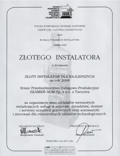 Tytuł „Złotego Instalatora”